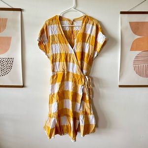Yellow Gingham Wrap Dress from Old Navy size XL